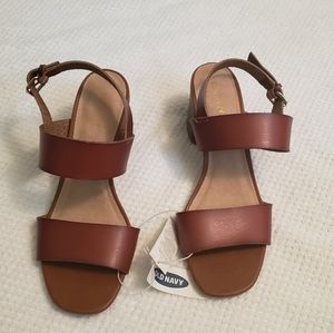 Brand new cognac chunky strap heels NWOT